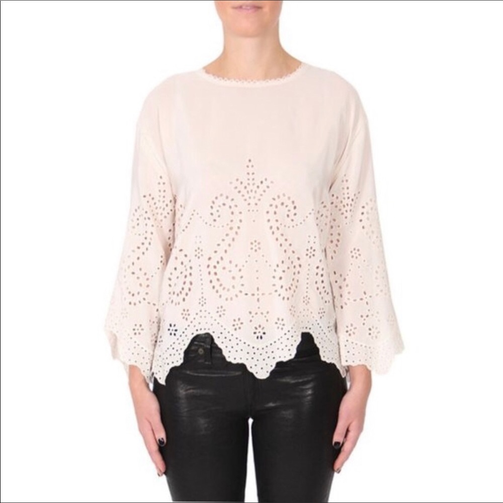 Ulla Johnson Silk Eyelet Althea Top